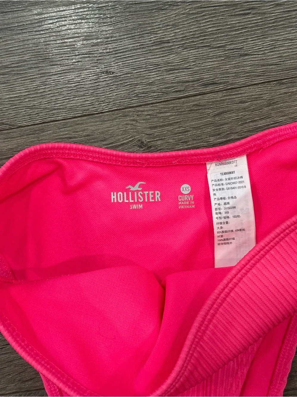 Hollister Hot Pink Ribbed Underwire Bikini Set